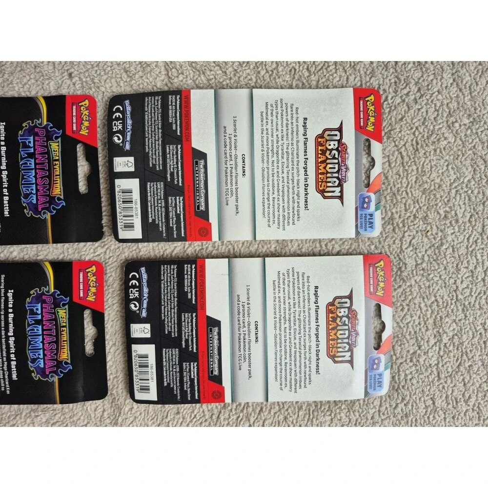 Pokemon TCG Sealed Booster Blister Lot of 4 Obsidian Flames Phantom Flames